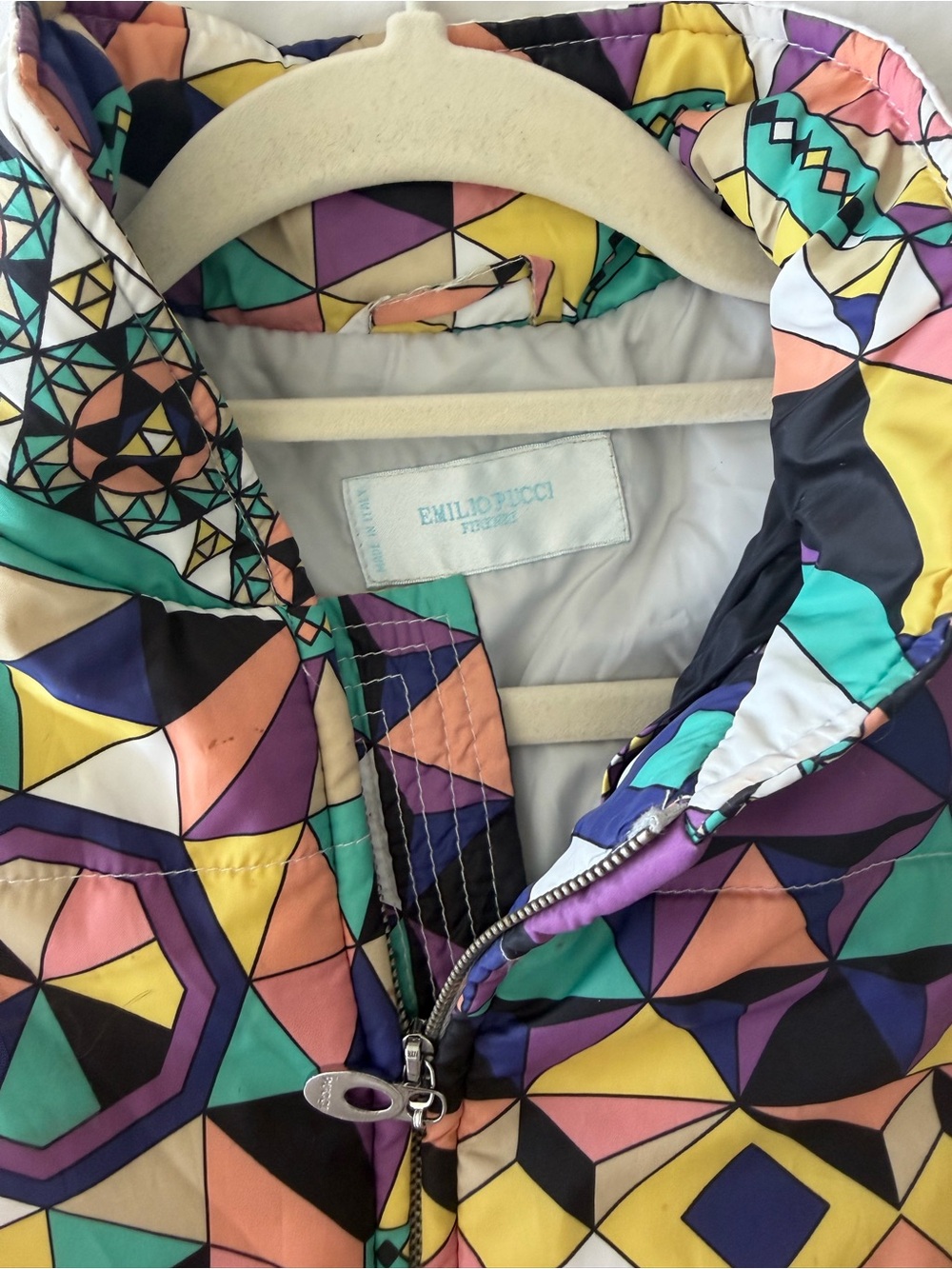 Emilio Pucci Pastel Geometric Print Puffer